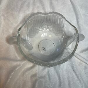Mikasa Walther Crystal Glass Frosted & Clear Double Swan Head Handled Bowl